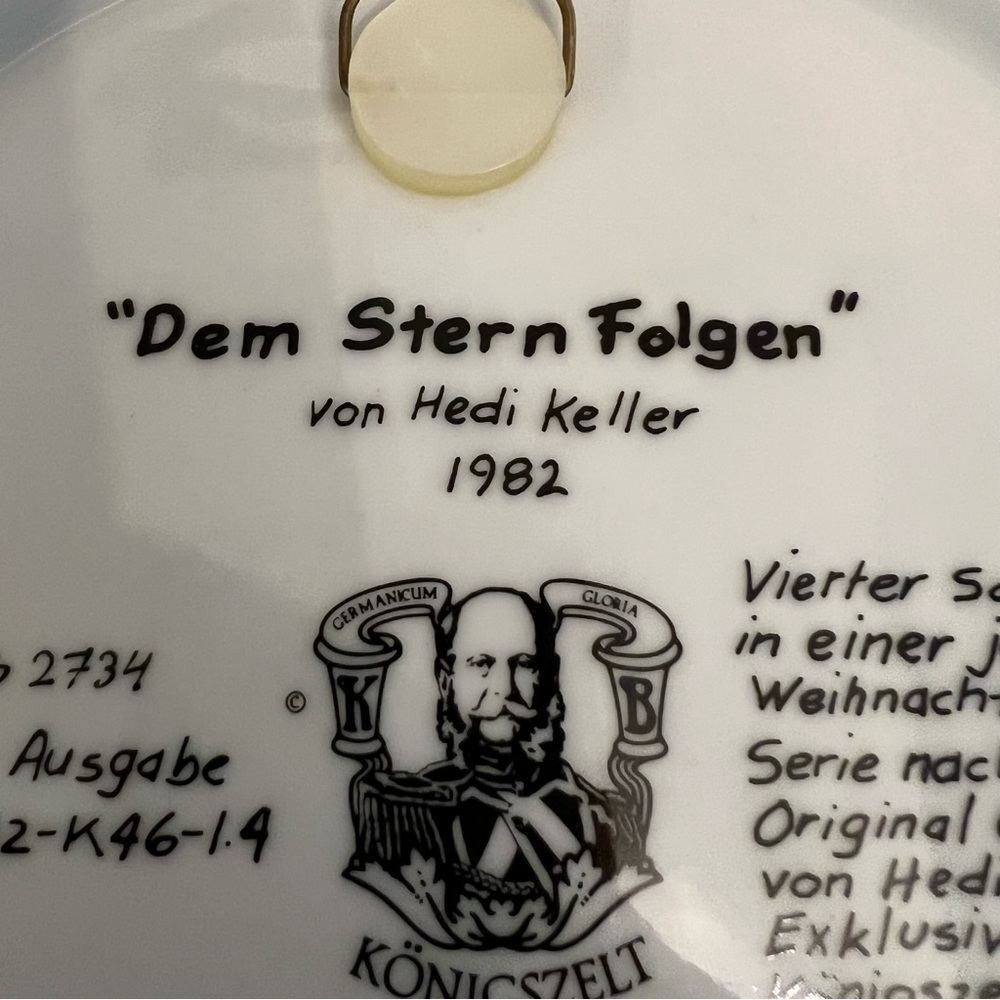 German Collectible Plate “Following the Star” 1982 Hedi  Keller - Picture 5 of 13